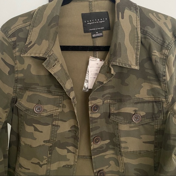 nwt sanctuary cropped camo jacket size medium - Picture 3 of 9